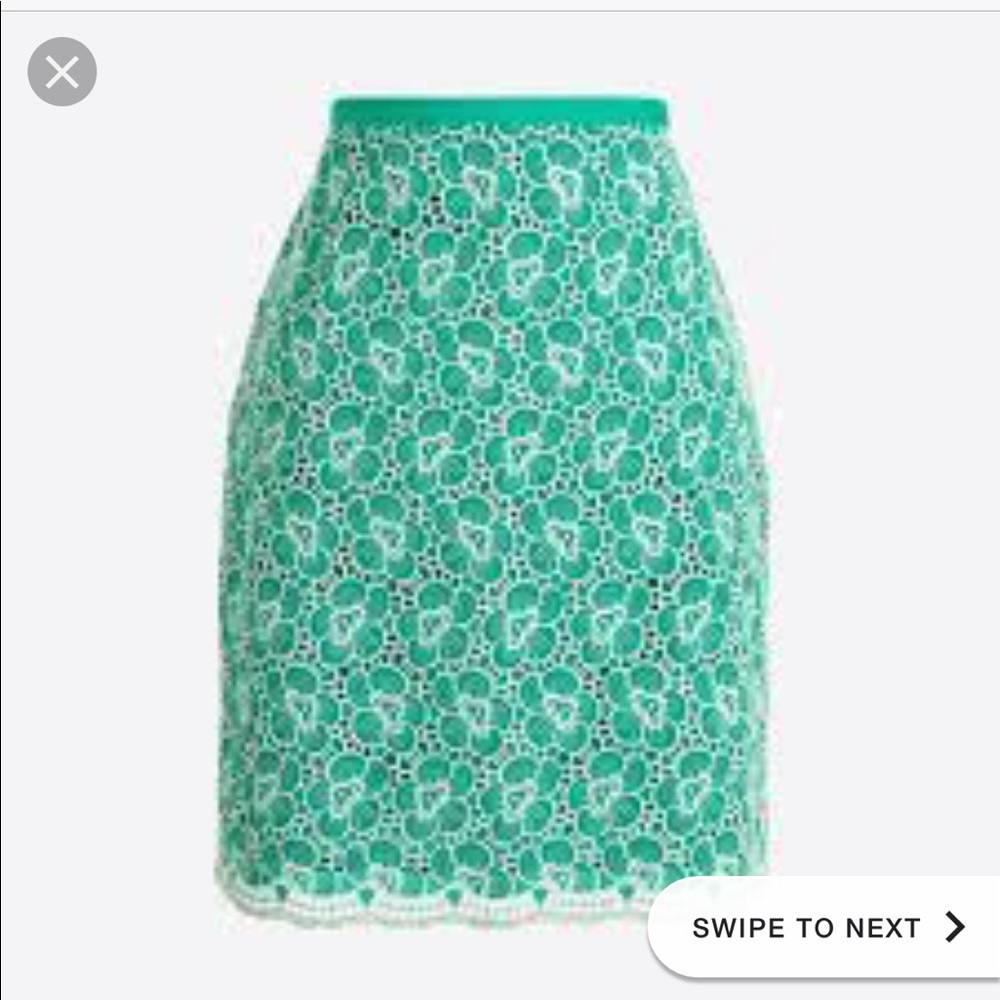 NWT SZ 0 Flounce skirt with floral embroidery